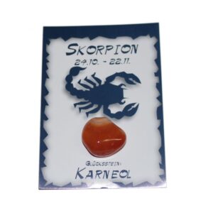 Õnnekivi kaardil skorpion : karneool (1215)