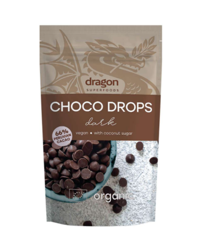 tumeda šhokolaadi nööbid (Dark choco drops), ÖKO, 200g (3090)