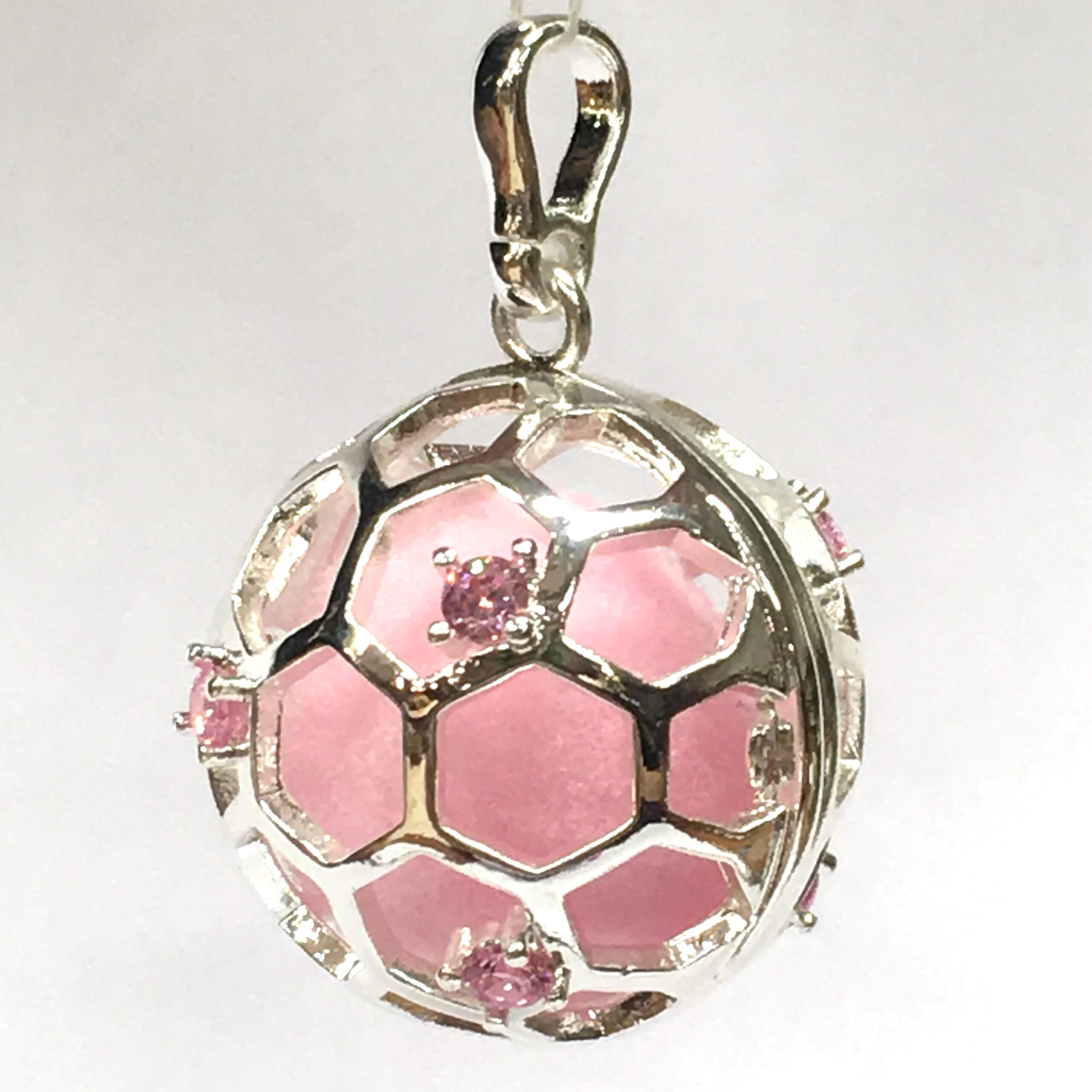 Aroomiteraapia ripats hõbedane roosa tsirkooniga, 20mm (2735)