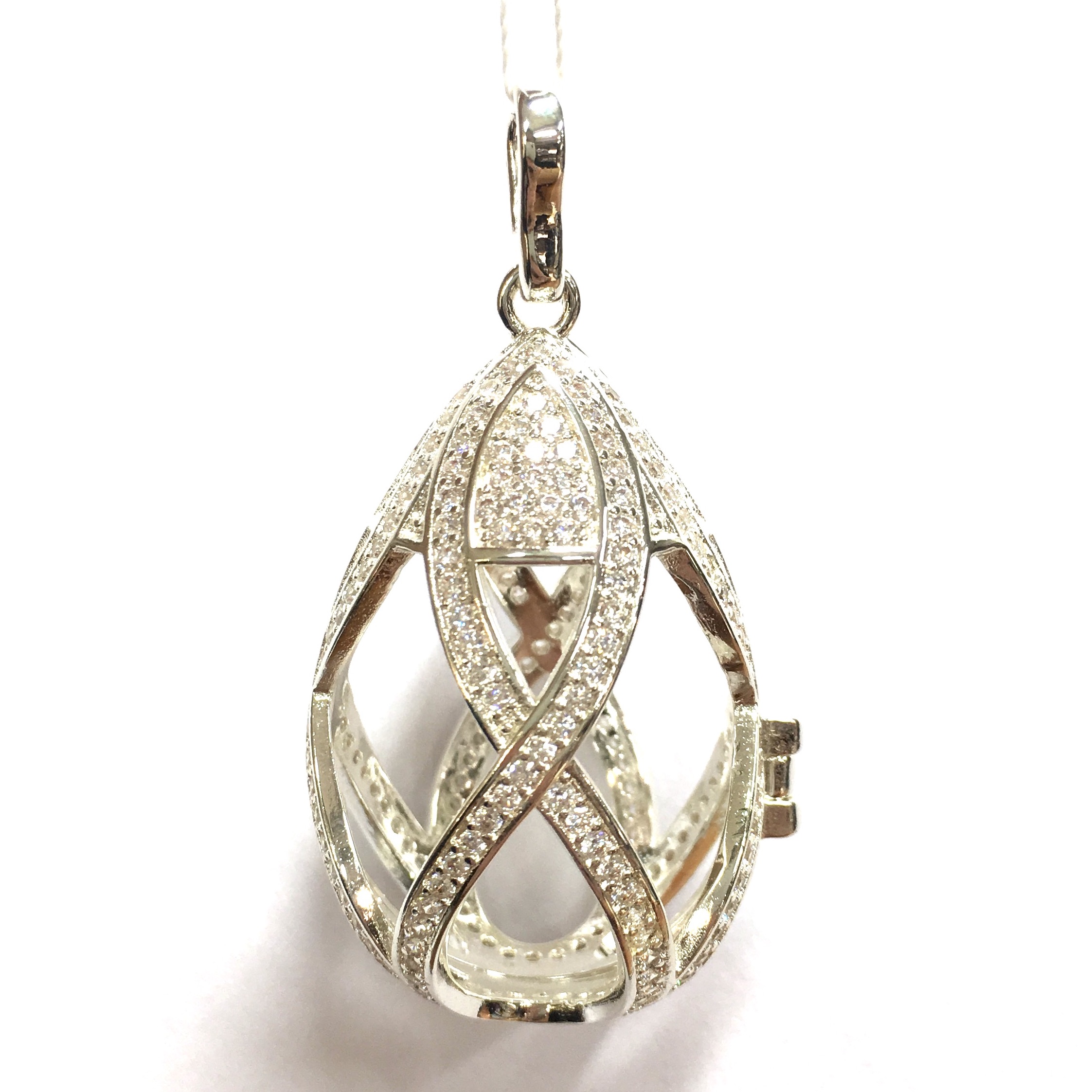 Aroomiteraapia ripats hõbedane tsirkoonidega, 20mm (2734)