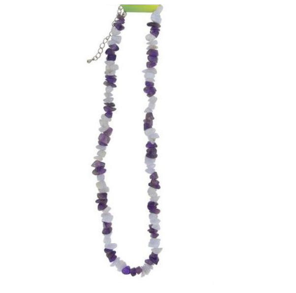 Kaelakee - Ametüst + h.sinine pitsahhaat tsipsid (2366)