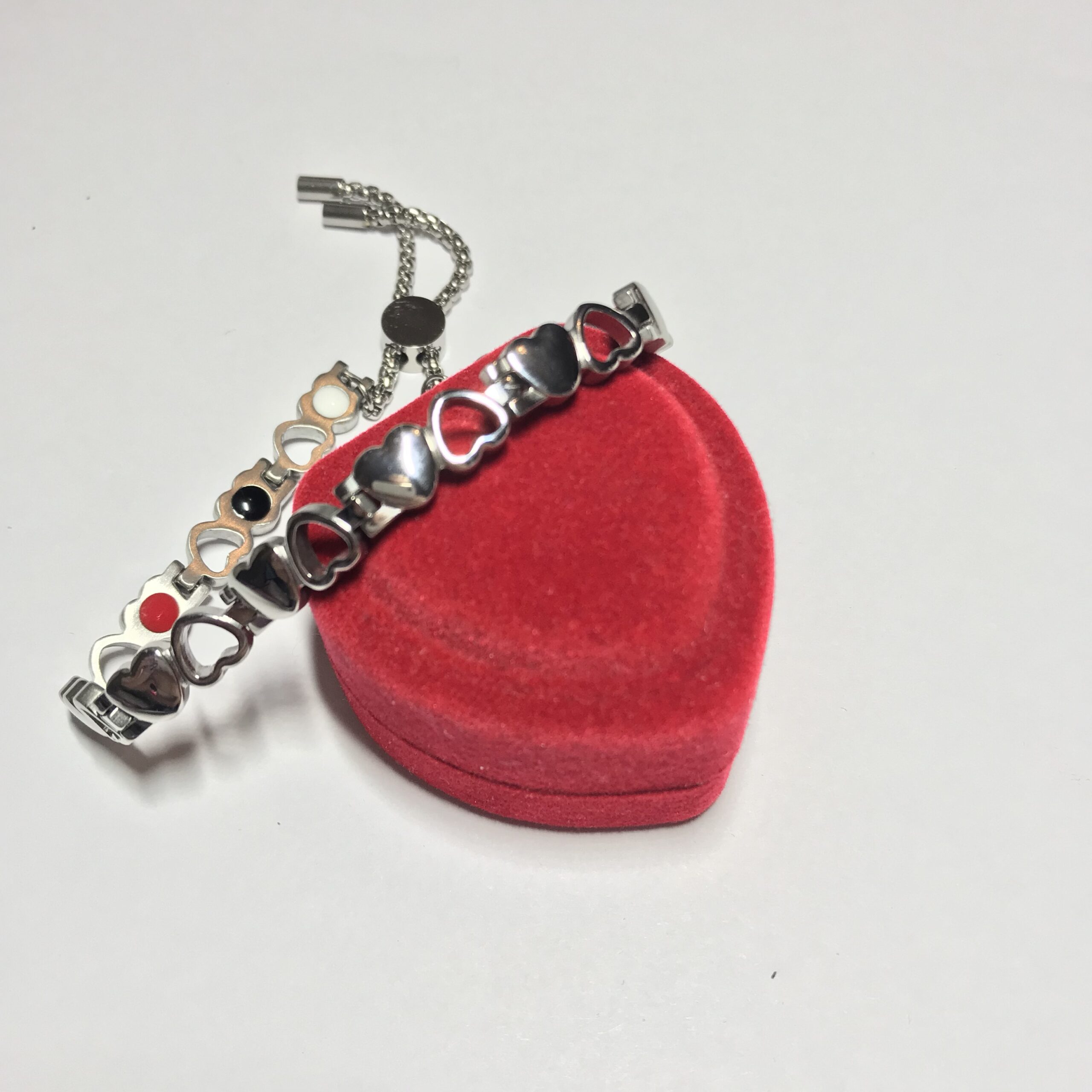 Käevõru hõbedased südamed (reguleeritav) magnet-germaanium-infrapuna (638)