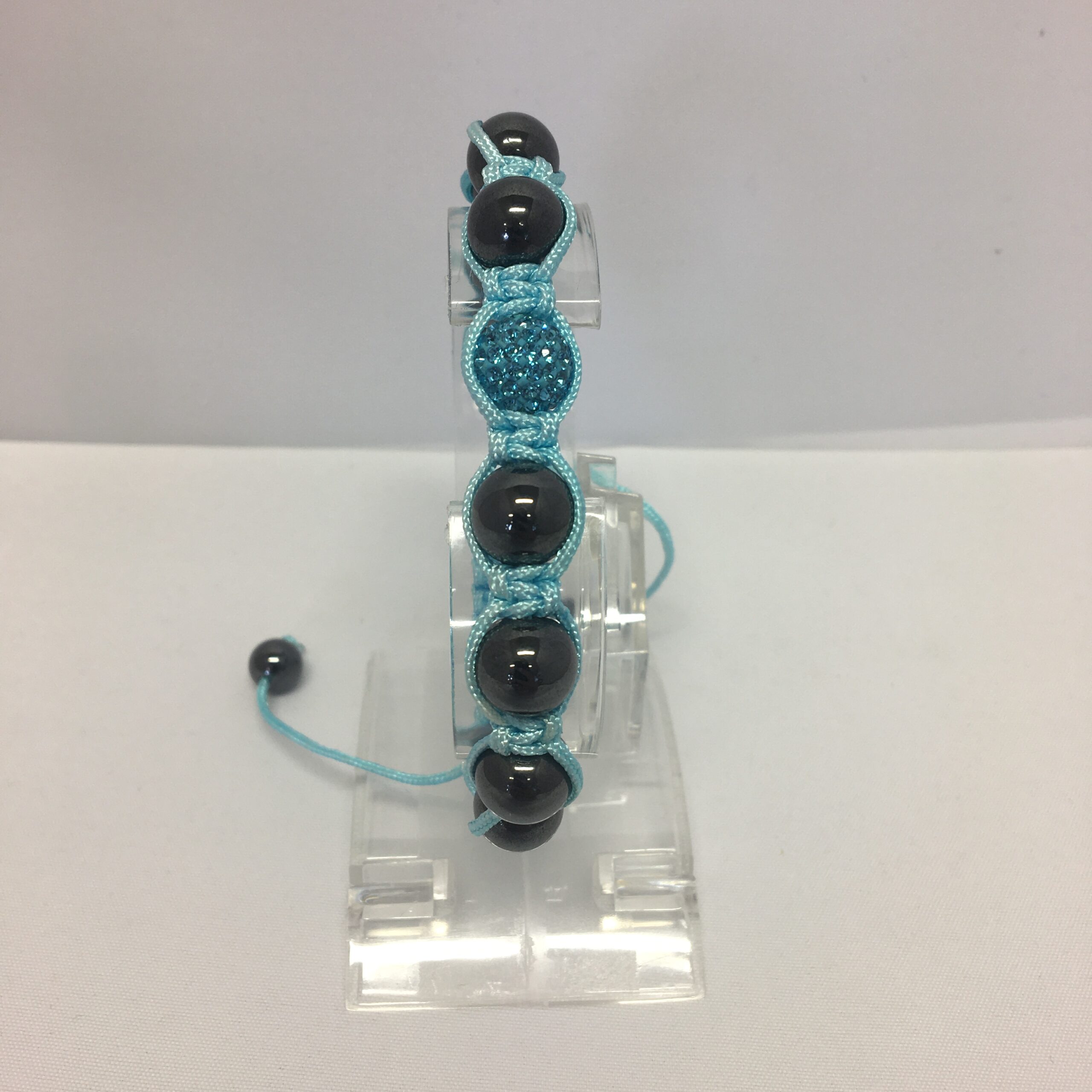 Käevõru magnet-hematiit+ilupärlid helesinine (1458)