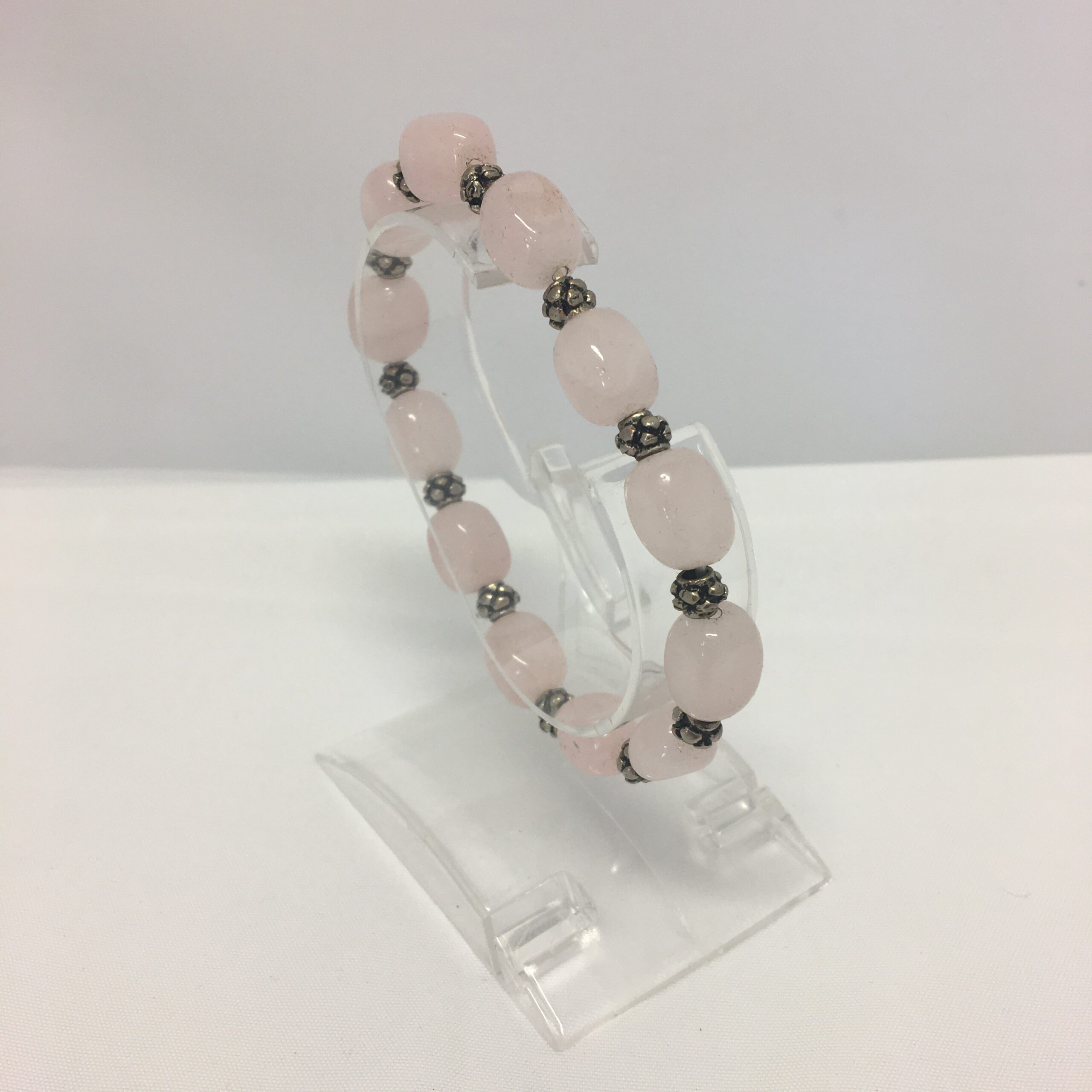 Käevõru - Roosa kvarts, kandilised pärlid (2742)