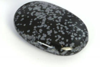 Lame lihvitud kivi lumehelbe obsidiaan (1176)