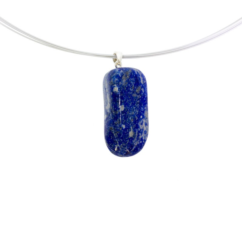 Lihvitud lasuriit, ripats hõbedase aasaga (1453)