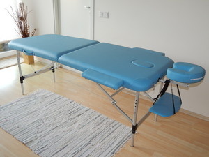 Kaheosaline kaasaskantav massaažilaud (sinine)   -   Lõpumüük!