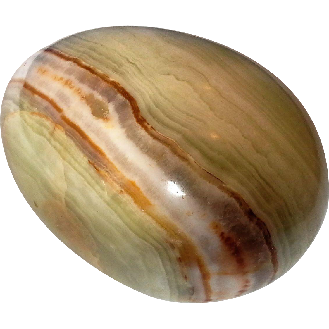 Poolvääriskivist muna, oonüks-marmor ca. 3,5x5cm (2161)